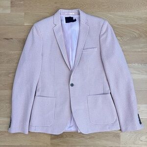 ASOS Men's Light Pink Houndstooth Blazer/Sportcoat